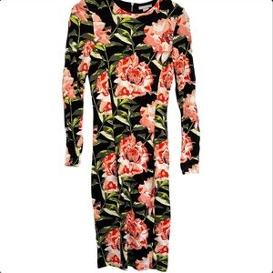 h&m floral halter dress H&M Halter Floral Print Dress Women's Sleeveless High Neck Lined Size 2